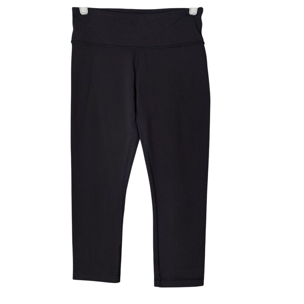 Lululemon Women Leggings 4 Black‎ Wunder Under Cropped Quick Dry Athleisure Gym